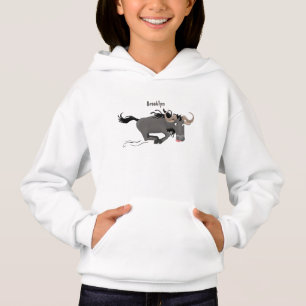 Funny Wildebeest corriendo ilustracion personaliza