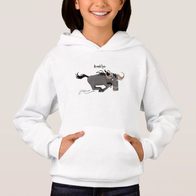 Funny Wildebeest corriendo ilustracion personaliza (Anverso)