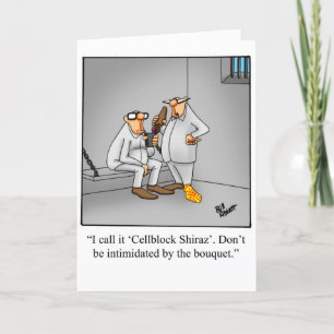 Funny Wine Humor Tarjeta de bienvenida de cumpleañ