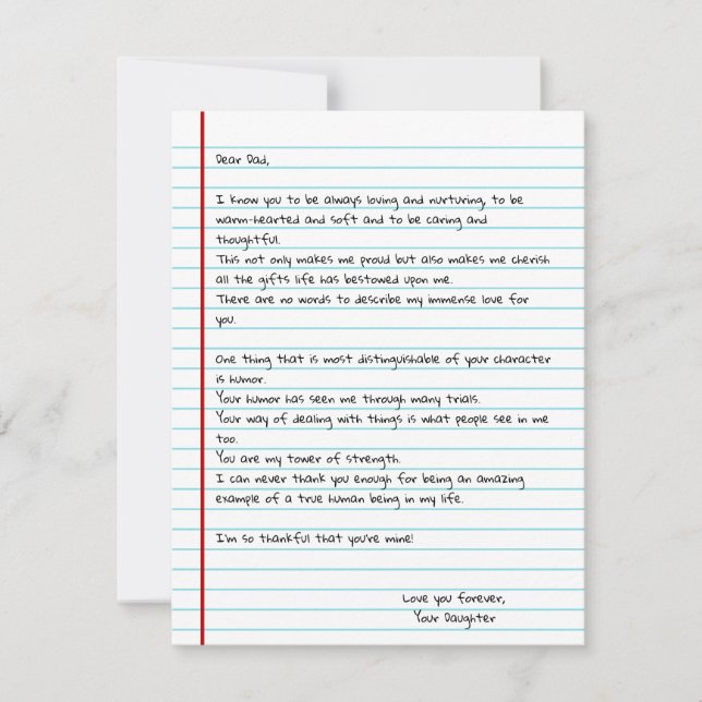 Funny Write Letter To Dad for Father's Day Card (Anverso)