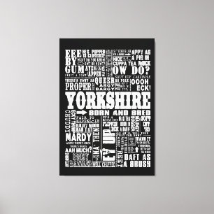 Funny Yorkshire Dice lienzo blanco y negro