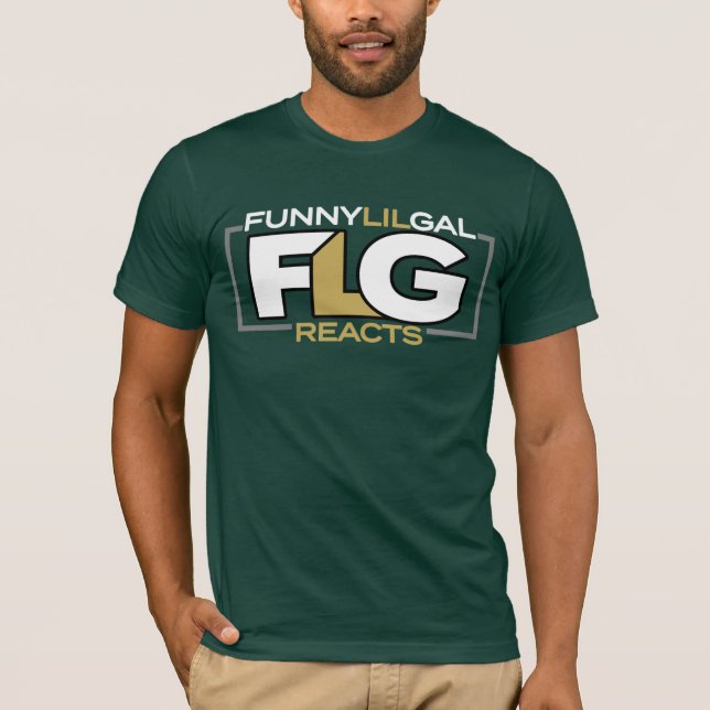 FunnyLilGalReacciona Camisa de Lucha de Oro y Negr (Anverso)
