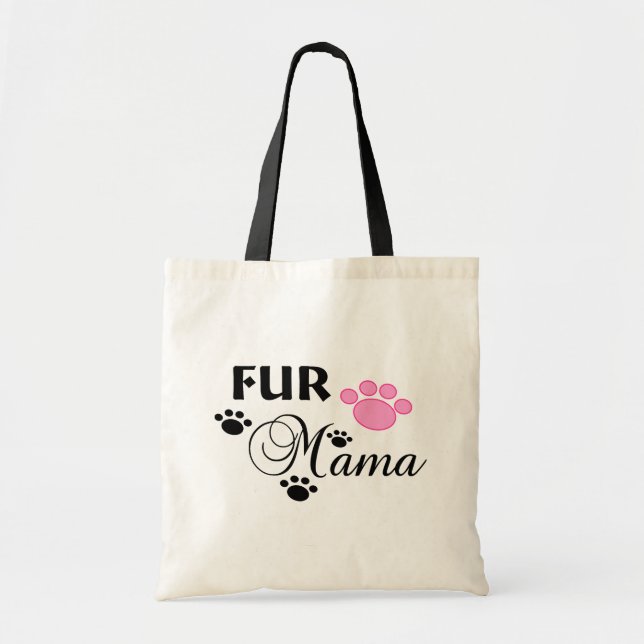 Fur Mama Con Bolsa De Toque De Pata Rosa (Frente)