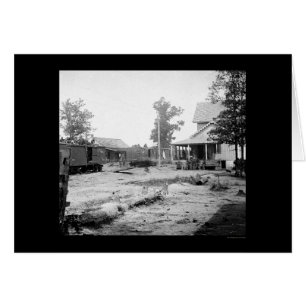 Furgones y soldados militares 1862 del ferrocarril