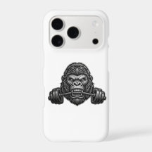 Furioso Gorilla Mordiendo Barra de Pesas Motivació