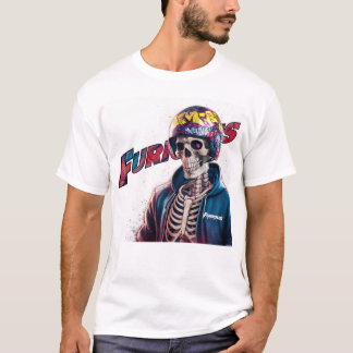 Furioso jinete: camiseta de Edgy Skeleton Biker Ar