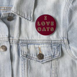Furry 'I Love Cats' Standard, botón redondo de 2¼