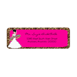 Fuscia Wild Side Raven Etiquetas de direcciones de