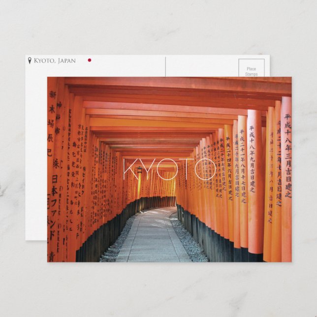 Fushimi Inari, Kioto, postal de Japón (Anverso / Reverso)