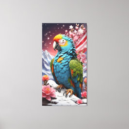 Fusión celeste: Arte de lienzo floral de cristal