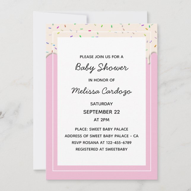 Fusión de Invitación a Baby Shower de chocolate du (Anverso)