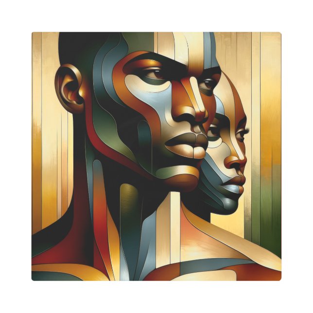 Fusión etérea - Resumen moderno Arte Pared Metaliz (Anverso)