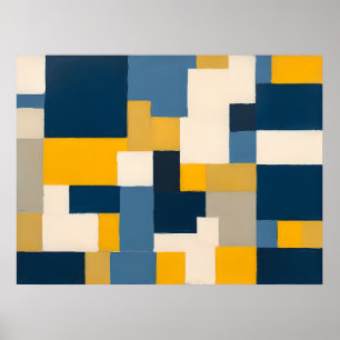 Fusión geométrica vibrante - Arte de pared abstrac