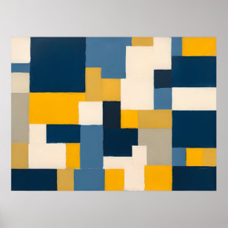 Fusión geométrica vibrante - Arte de pared abstrac