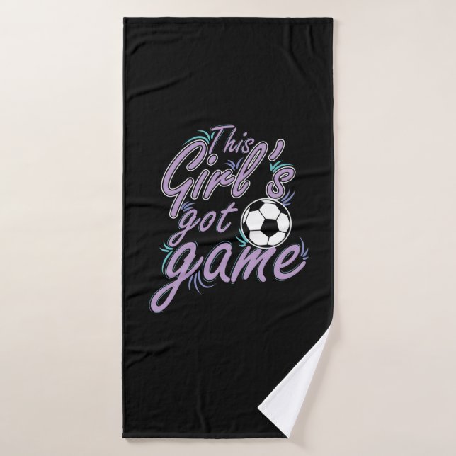 Fußball "This Girl`s got Game" (Toalla de baño)