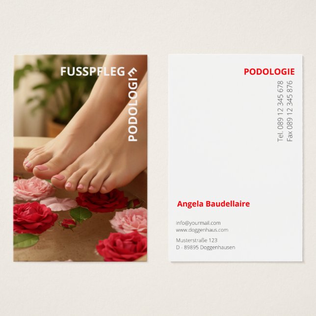 Fußpflege Visitenkarten (Anverso y reverso)