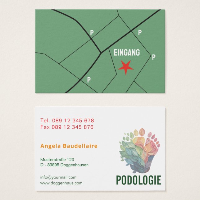 Fußpflegende Podologie Visitenkarten (Anverso y reverso)