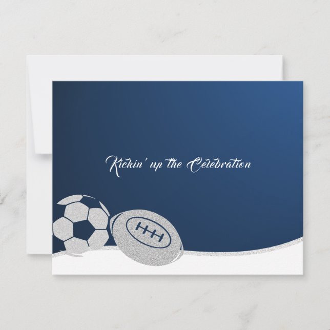 Fútbol Bar Tarjeta de recepción Mitzvah (Anverso)