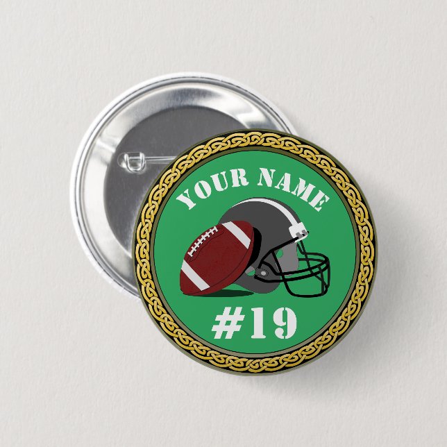 Fútbol botón - Añadir nombre y número (Anverso y reverso)