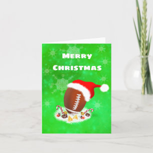 Fútbol de Navidad Alegre con sombrero de Santa y s