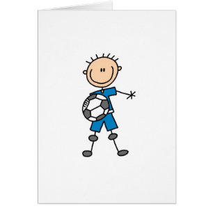 Fútbol del uniforme del azul del muchacho