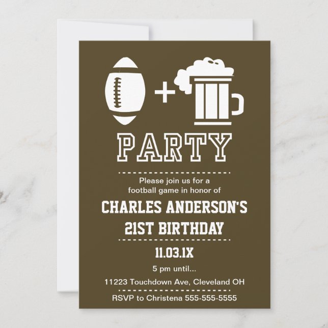 Fútbol e invitación de la cerveza (Anverso)