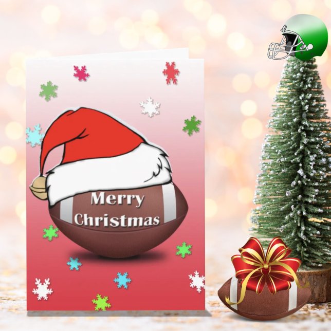 Fútbol Feliz Navidad Con Tarjeta Santa Hat (Subido por el creador)