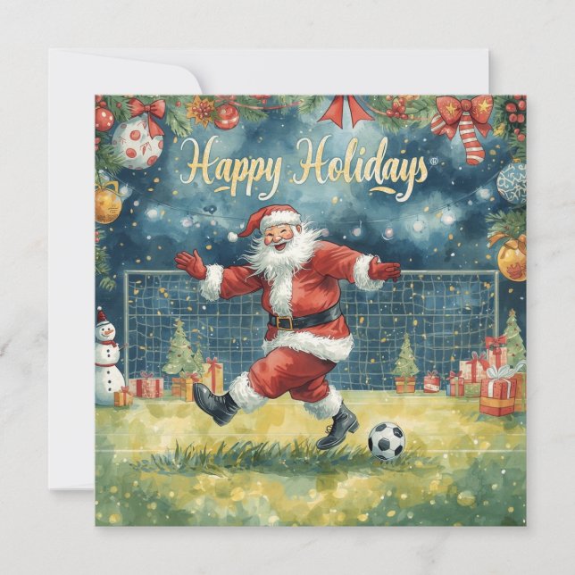 Fútbol feliz   Vacaciones Papá Noel Navidad (Anverso)