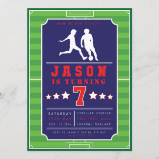 Fútbol - Fútbol - Niños - Cumpleaños - Invitación