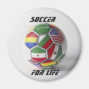 fútbol para el imán global de la bandera de la