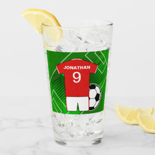Fútbol personalizado Jersey rojo y blanco
