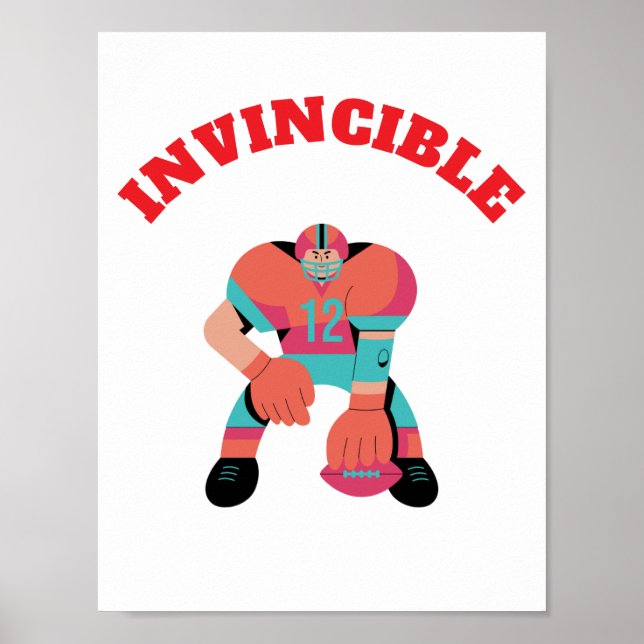 Futbolista americano de arte INVINCIBLE Wall (Frente)