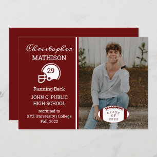 Futbolista Foto Dk Red Grad Invitación