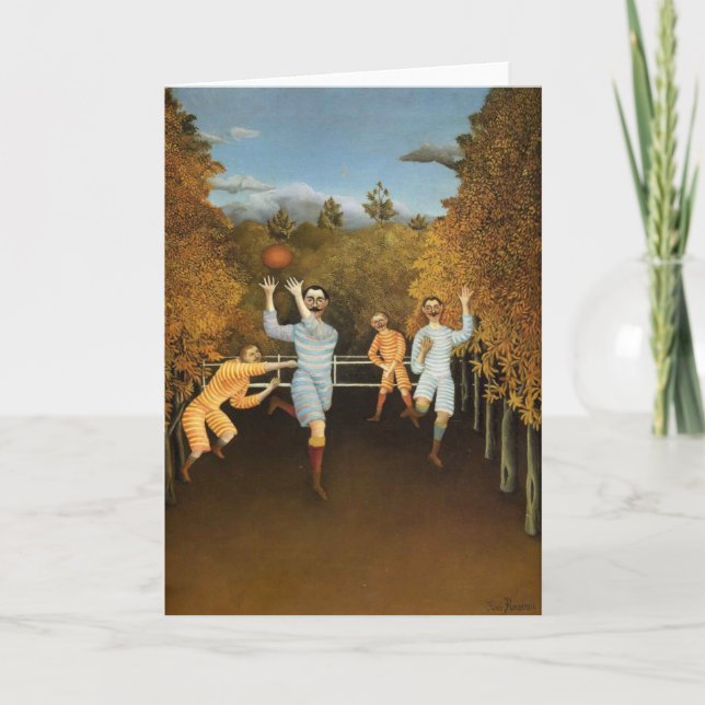 Futbolistas de Rousseau saludan con tarjeta (Anverso)