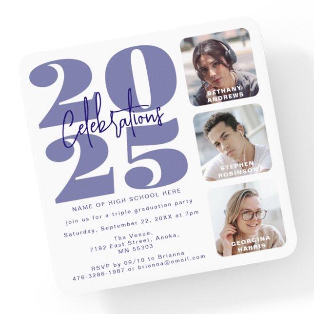 Futura invitación a graduación de triple foto de D (Subido por el creador)