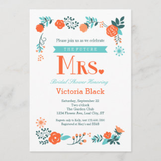 Futura invitación a la señora Floral Bridal Shower