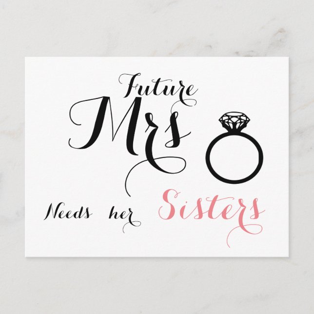Futura señora necesita a sus hermanas - tarjeta de (Anverso)