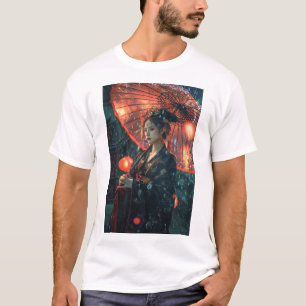 Futurista "Cyberpunk Cityscape" Camiseta