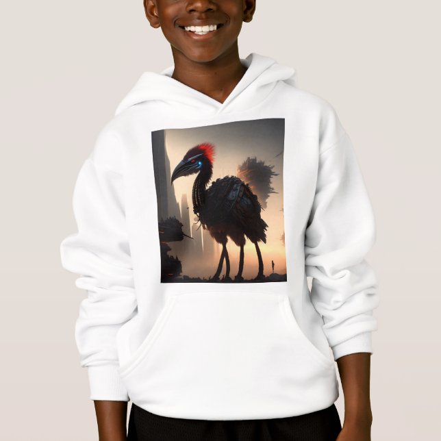Futurista robot australiano Emu, niño Hoodie (Anverso)