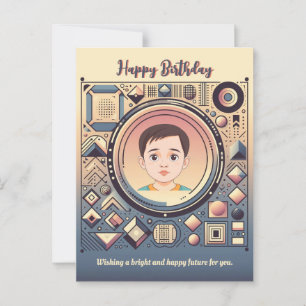 Futurista tarjeta de cumpleaños de Personalizado i