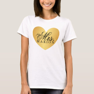 Futuro de oro del corazón de la señora camisa