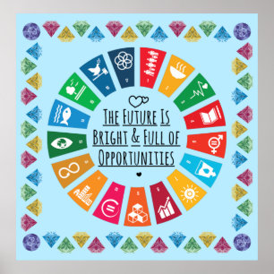 Futuro inspirador Poster - Motivación del arte mur