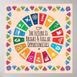 Futuro inspirador Poster - Motivación del arte mur