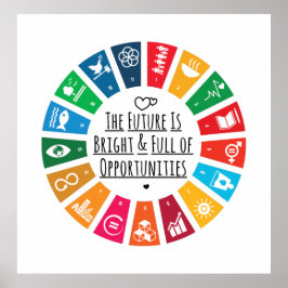 Futuro inspirador Poster - Motivación del arte mur