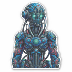 Futuro Pegatina de Robot Cyborg Mecánico Tecnológi