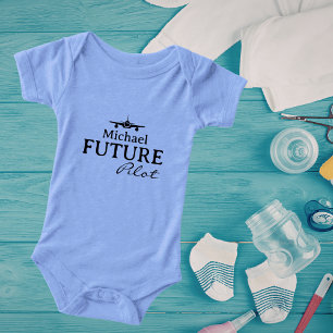 Futuro Piloto Niño Avión Azul Personalizado 