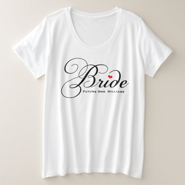 Futuro Sra. Bride Black Personalizado Script Boda (Anverso del diseño)