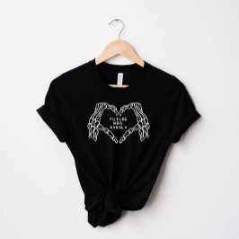 Futuro Sra. Mujeres Camisetas Gothic Skeleton mano