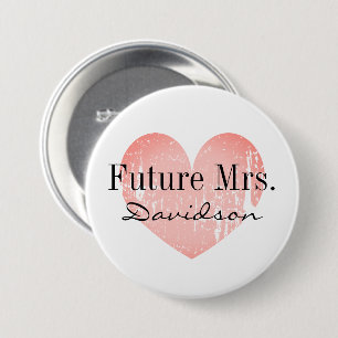 Futuro Sra. novia para ser el botón de corazón d