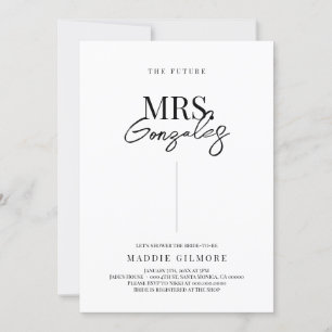 Futuro Sra. Simple Modern Bridal Shower Invitación